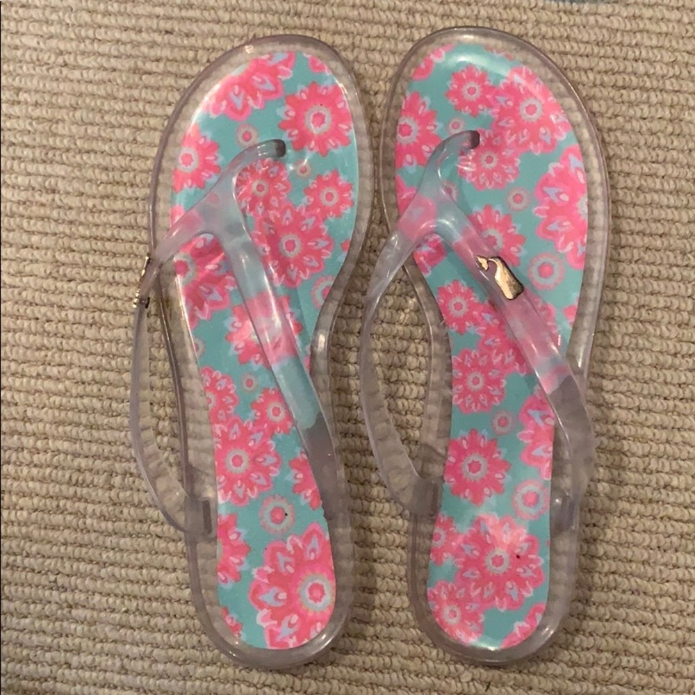Floral flip flops